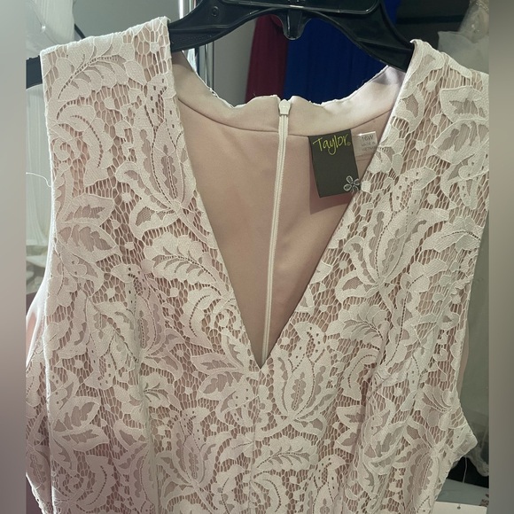 Ivory & Nude Lace High-Low Dress - Picture 3 of 7